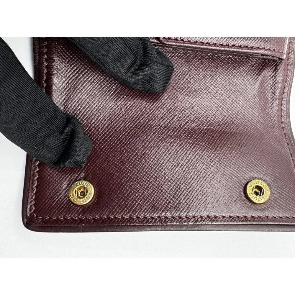 Louis Vuitton Monogram Mini Lin Red Canvas Compact Wallet Bifold Made in France - Picture 6 of 16